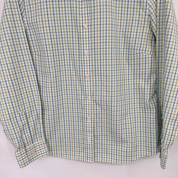 Lands End Womens pinpoint Oxford no iron Plaid Shirt Size 12 Cotton blend - Picture 5 of 10